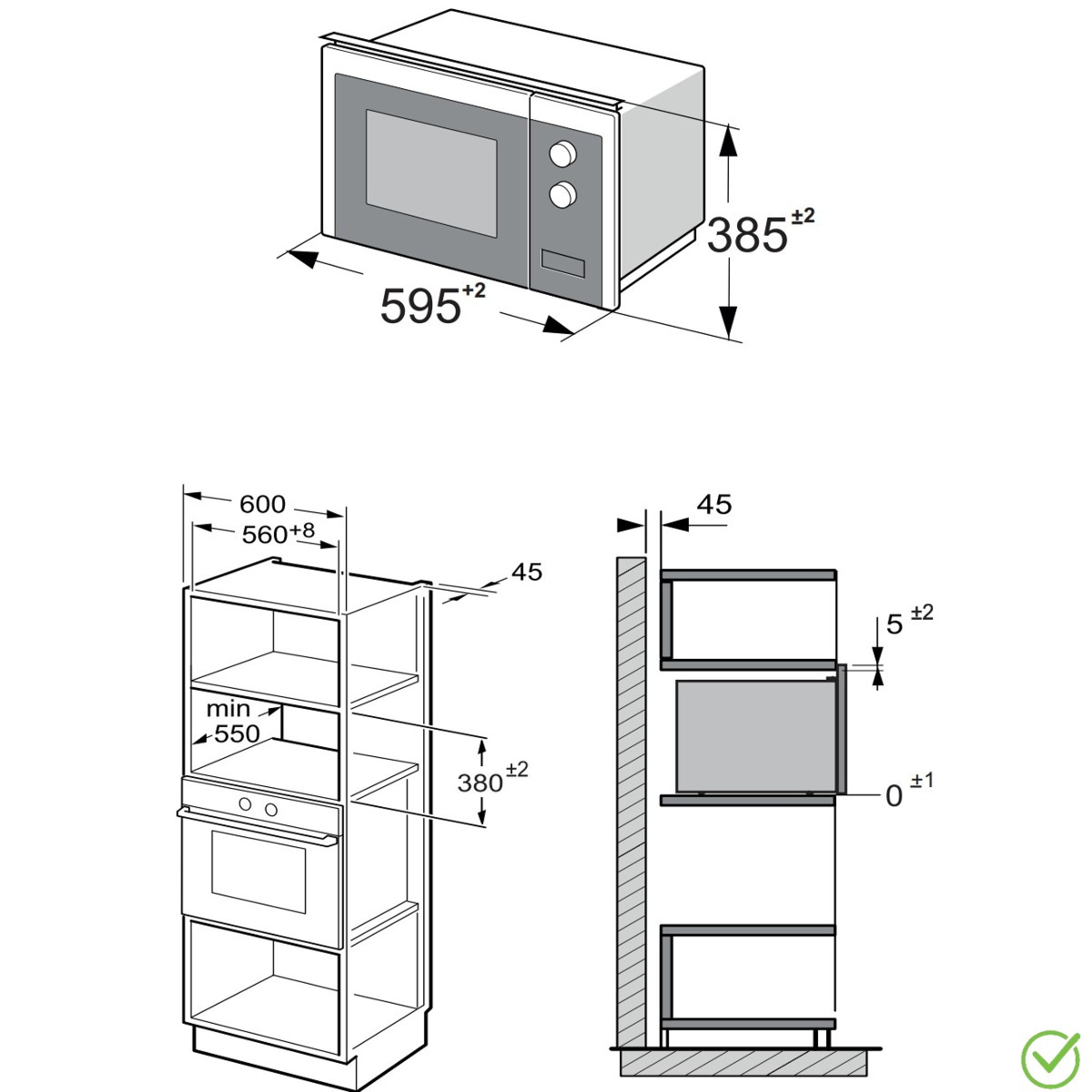 Amica AMMB25E2SGB X-TYPE - ugradna mikrotalasna rerna | Restart