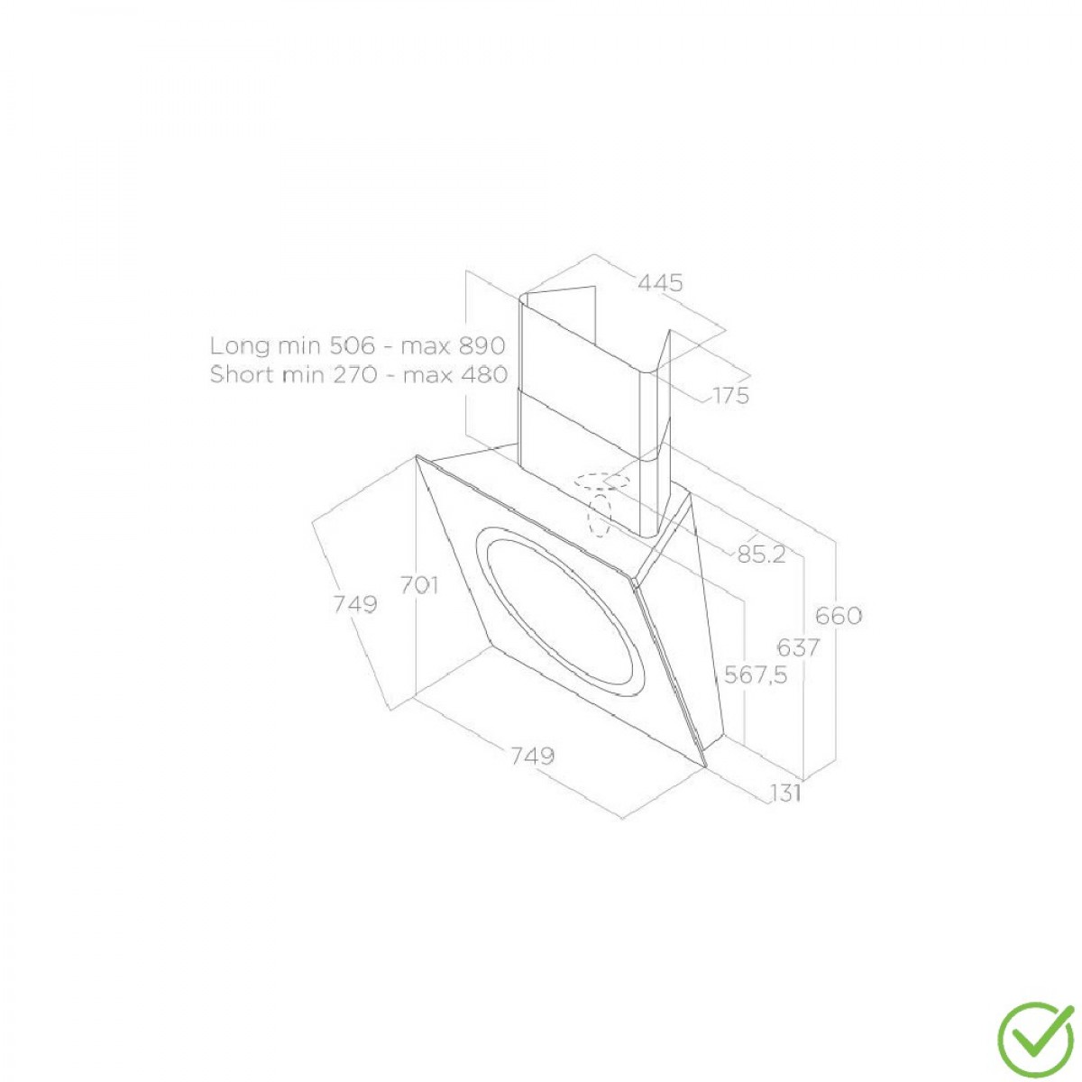 Elica OM AIR SENSE WH/F/75 EKSPONAT