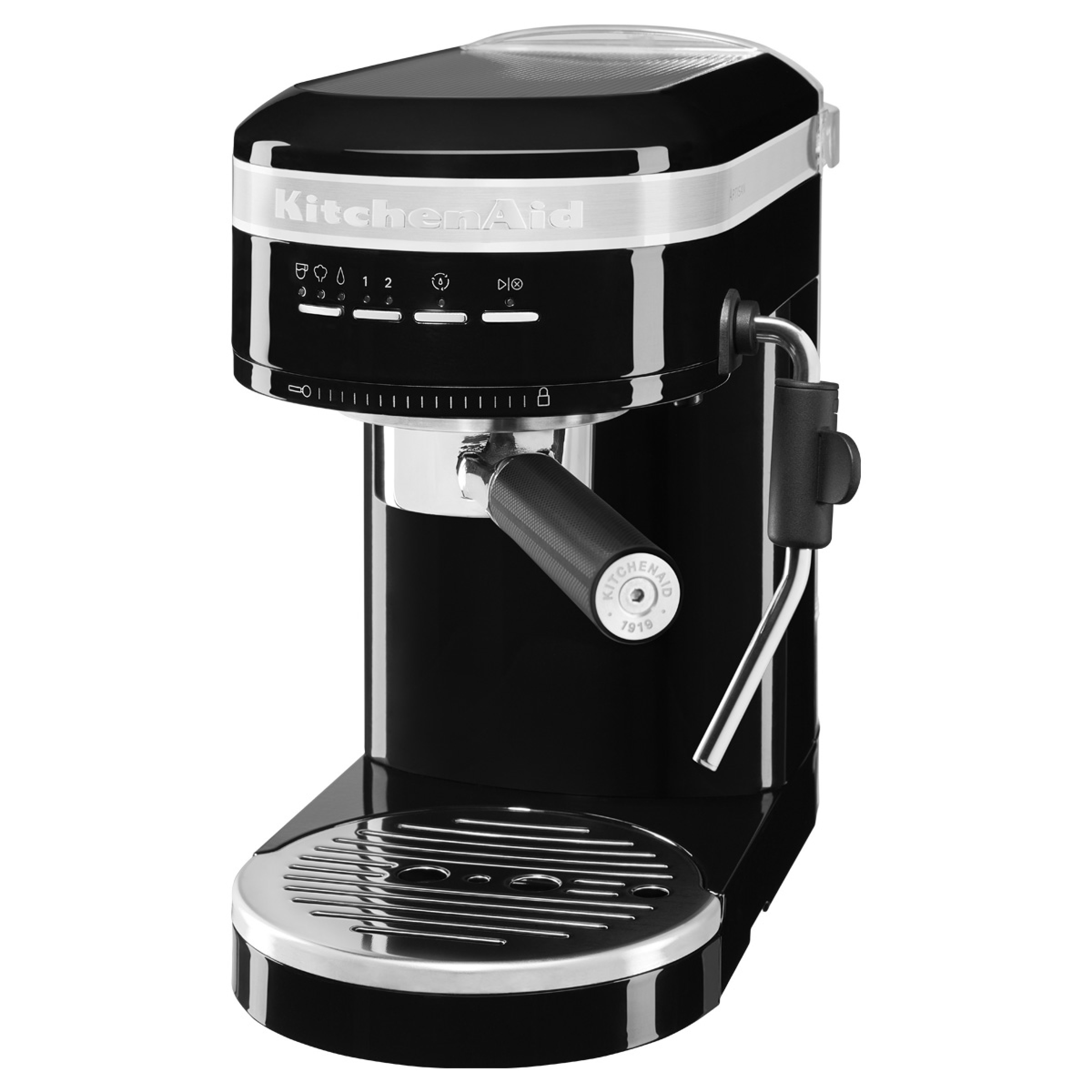 Machine à Espresso KitchenAid Artisan 5KES6503ECA - Porte-filtre 58 Mm, Bloc Thermique, Buse Vapeur, Pomme D'amour | Café Espresso Pro, Compacte, Métal