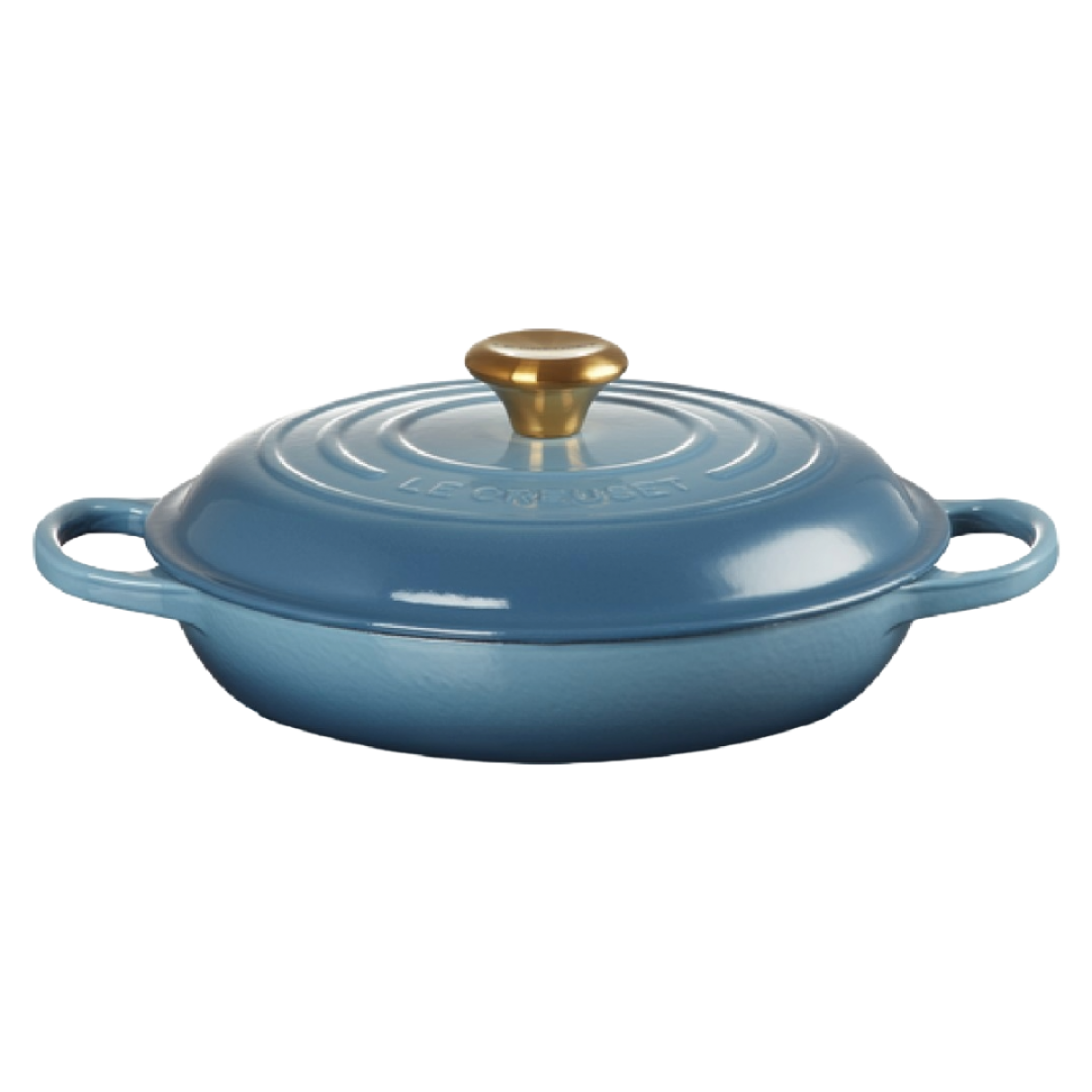 Le Creuset okrugla plitka kaserola od livenog gvožđa sa dugmetom u boji zlata, 30 cm, 3.5 l Le Creuset okrugla plitka kaserola od livenog gvožđa sa dugmetom u boji zlata, 30cm, 3.5 l