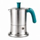 Angelina Ang3Ind00 Moka Pot 3 Šoljice,Indukcija , Boja Hrom
