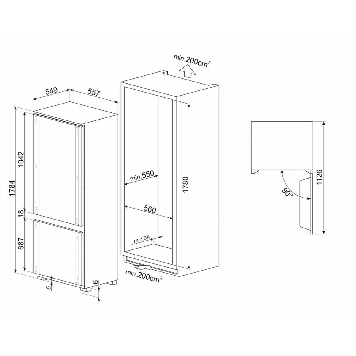 Smeg C9174Dn2D1 Ugradni Kombinovani Frižider