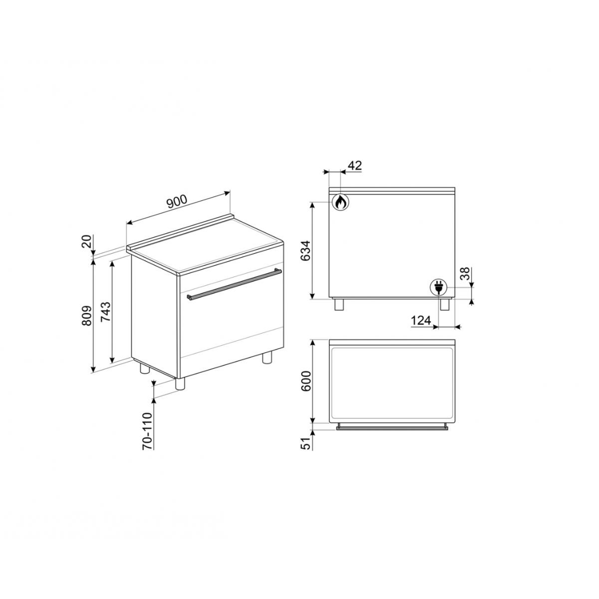 Smeg C9GMX2 šporet sa gasnom pločom za kuvanje