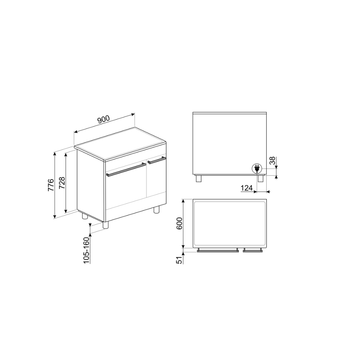 Smeg Cg92Iant9 Šporet Sa Indukcionom Pločom Za Kuvanje