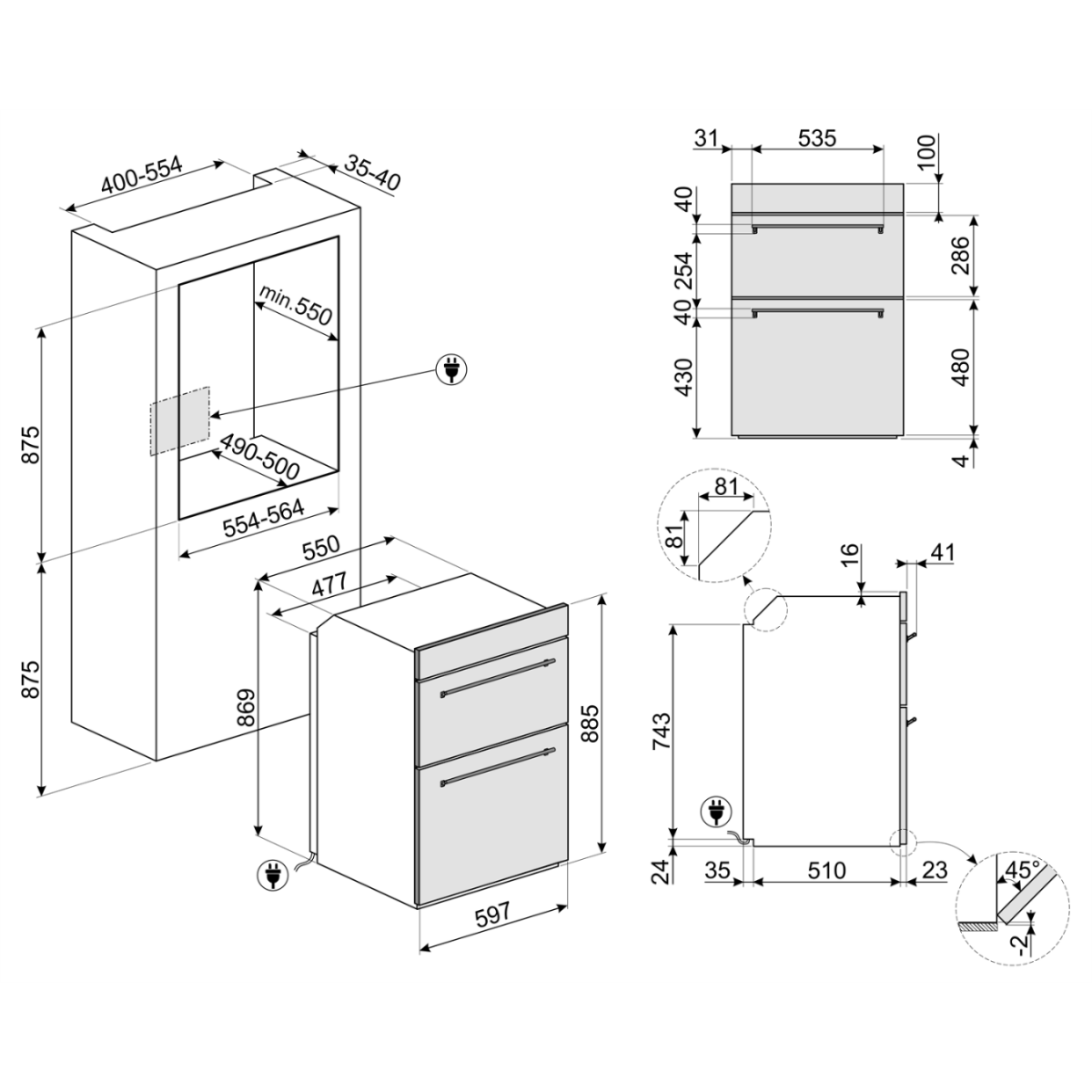 Smeg Dosf6300X Ugradna Dvostruka Termoventilirajuća Rerna Smeg Dosf6300X Ugradna Dvostruka Termoventilirajuća Rerna