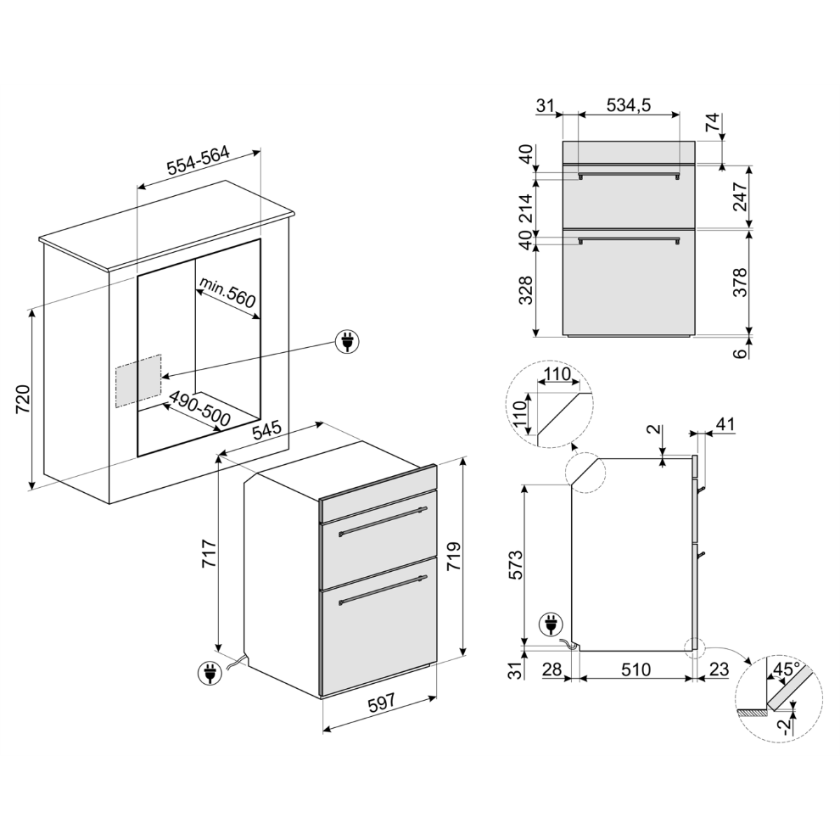 Smeg Dusf6300X Ugradna Dvostruka Termoventilirajuća Rerna Smeg Dusf6300X Ugradna Dvostruka Termoventilirajuća Rerna