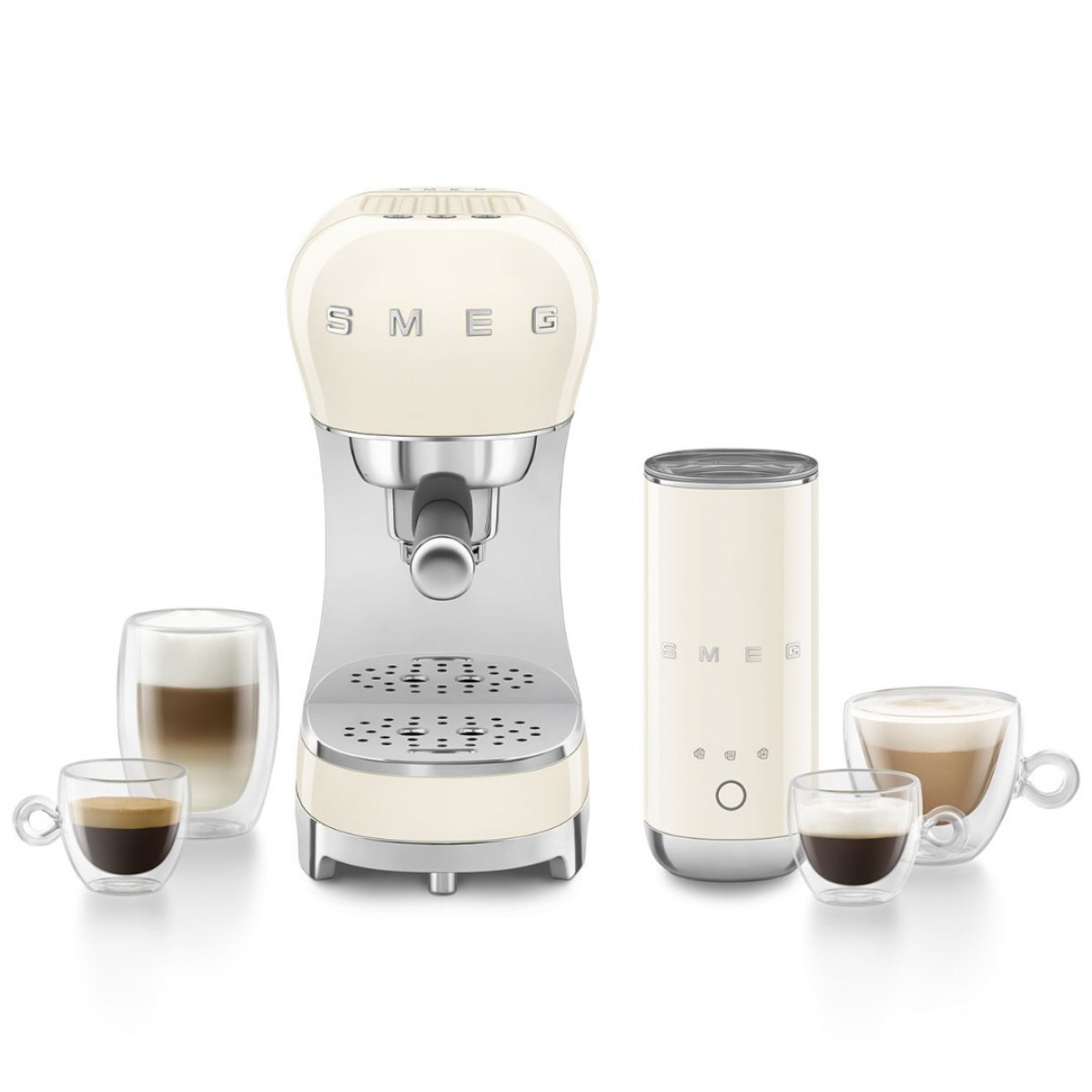 Smeg Ecf12Creu Set Aparat Za Espresso I Aparat Za Mlečnu Penu