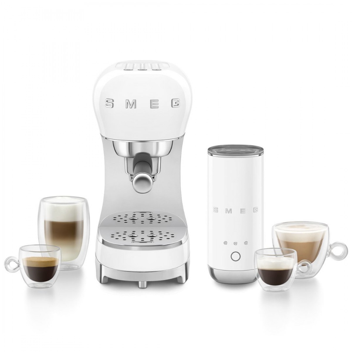 Smeg Ecf12Wheu Set Aparat Za Espresso I Aparat Za Mlečnu Penu