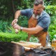 Delvache Fire Master Kamel Kožna Kecelja Sa Amblemom Delvache Fire Master Kamel Kožna Kecelja Sa Amblemom