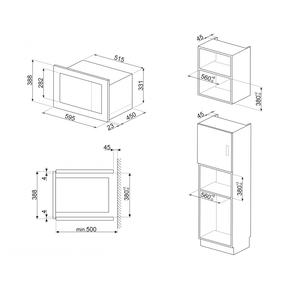 Smeg Fmi625Cn Ugradna Mikrotalasna Rerna