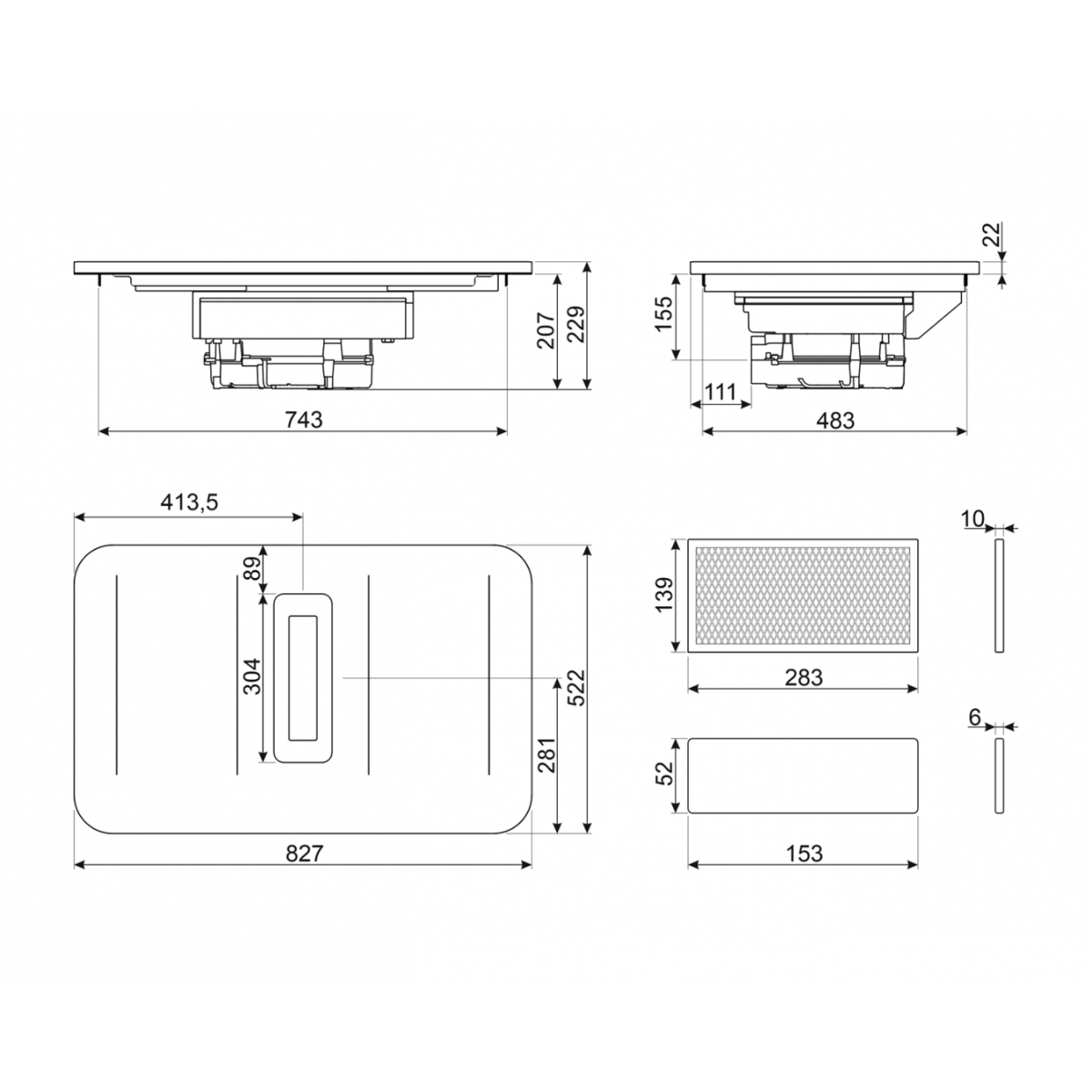 Smeg Hhsl7844Mb Indukciona Ploča Sa Integrisanim Aspiratorom