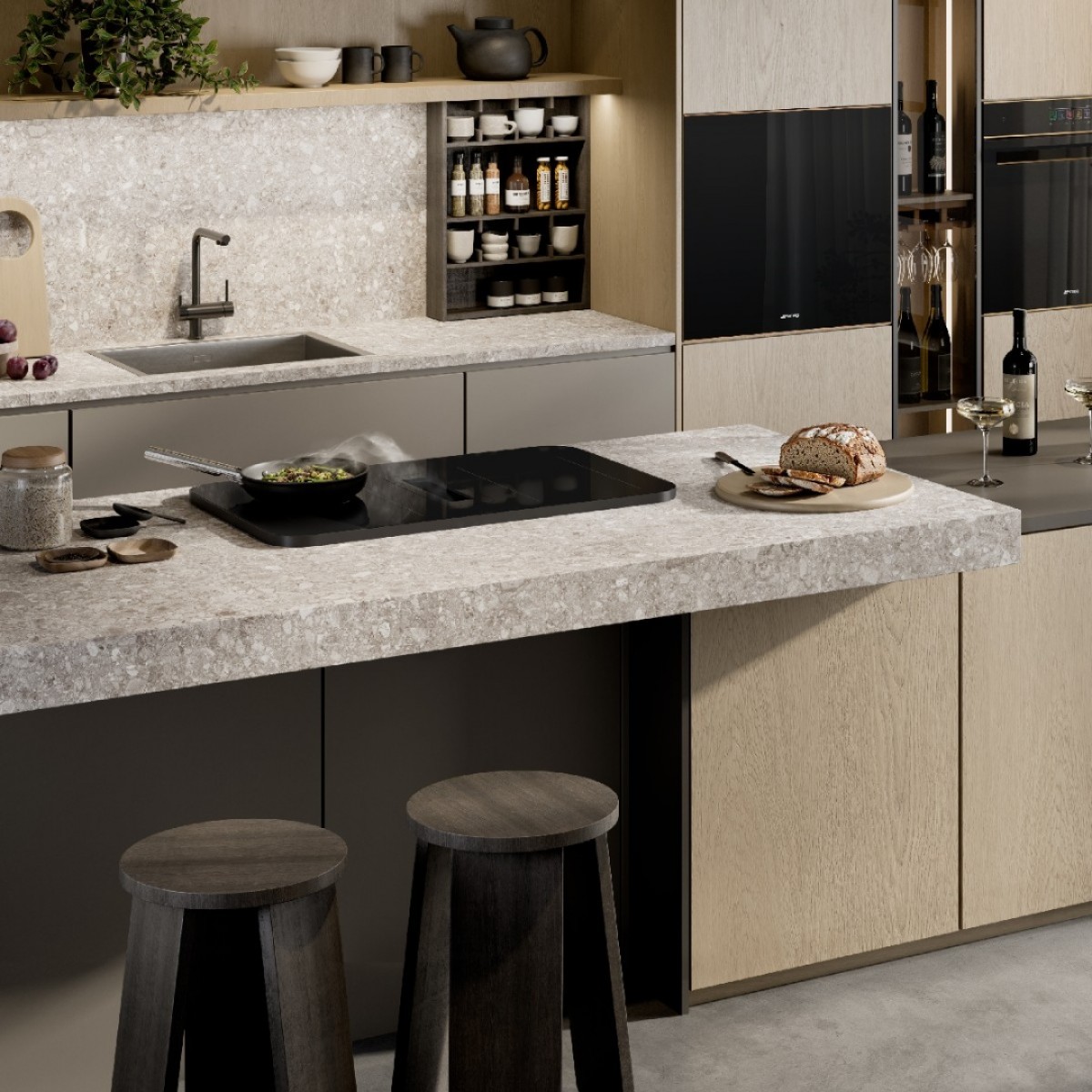 Smeg Hhsl7844Mb Indukciona Ploča Sa Integrisanim Aspiratorom