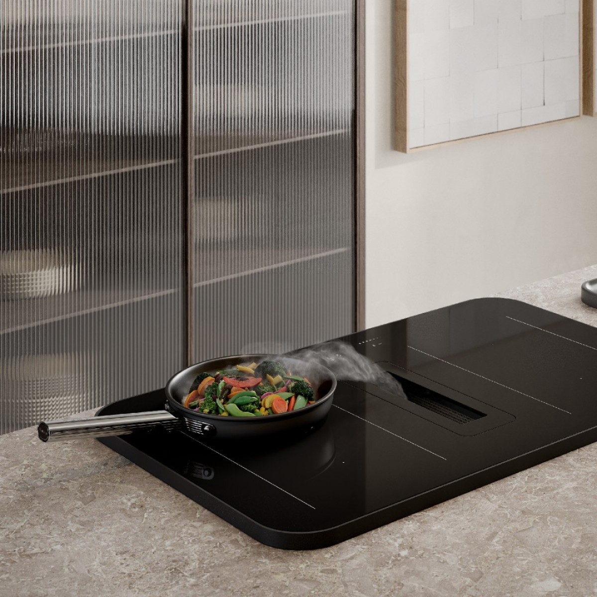 Smeg Hhsl7844Mb Indukciona Ploča Sa Integrisanim Aspiratorom