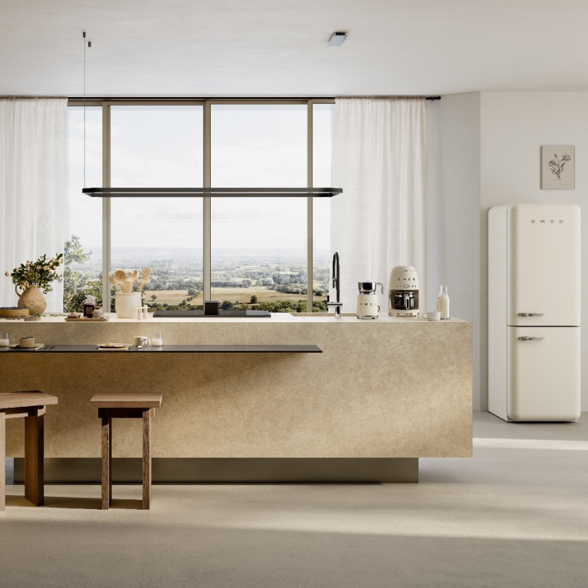 Smeg Hhsl7845Mb Indukciona Ploča Sa Integrisanim Aspiratorom