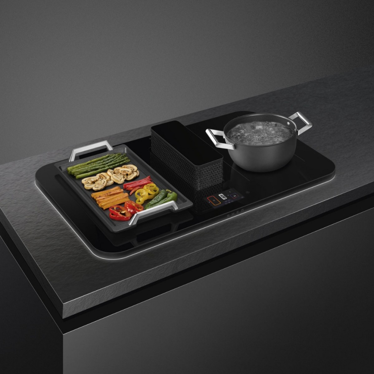 Smeg Hhsl7845Mb Indukciona Ploča Sa Integrisanim Aspiratorom