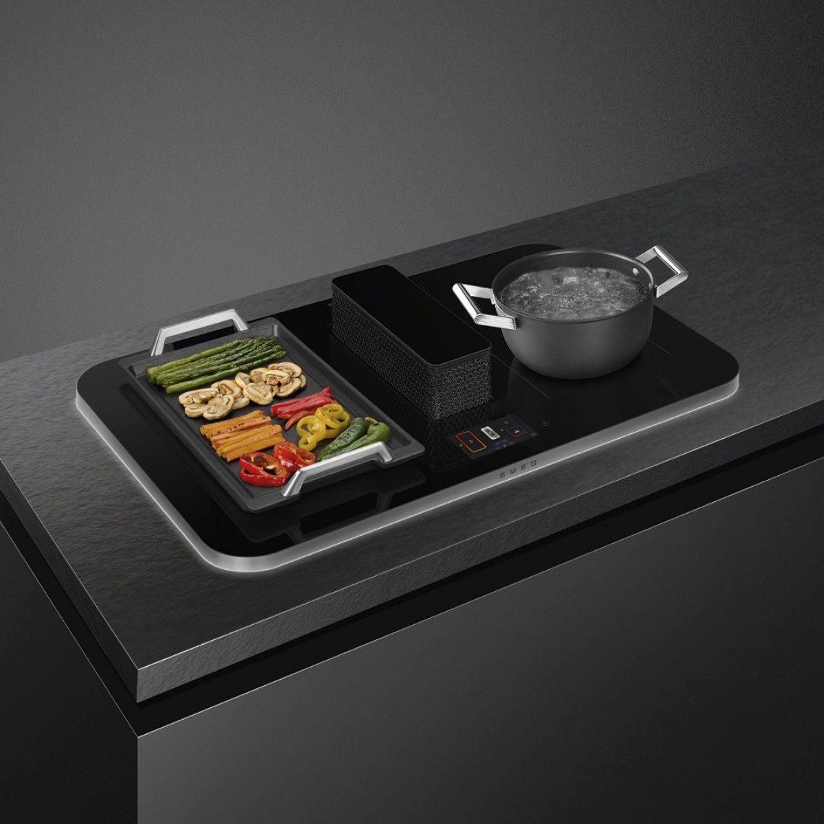 Smeg Hhsl7845X Indukciona Ploča Sa Integrisanim Aspiratorom