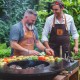 Delvache Italian Chef Tamno Braon Kožna Kecelja Sa Amblemom Delvache Italian Chef Tamno Braon Kožna Kecelja Sa Amblemom