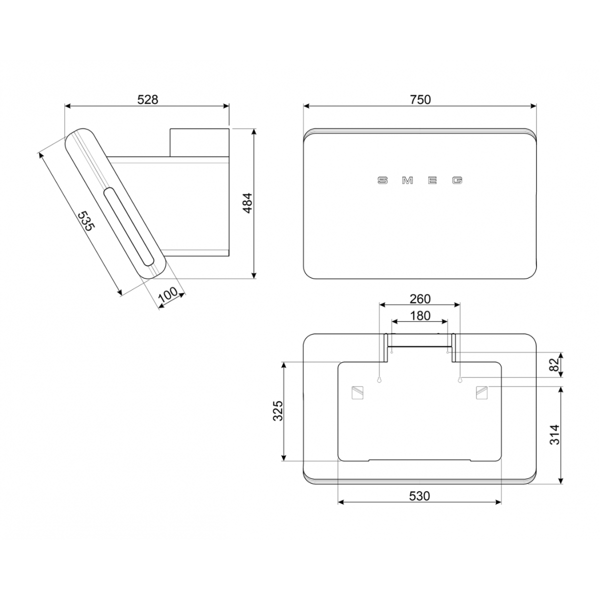 Smeg Kfab84Ml Zidni Aspirator