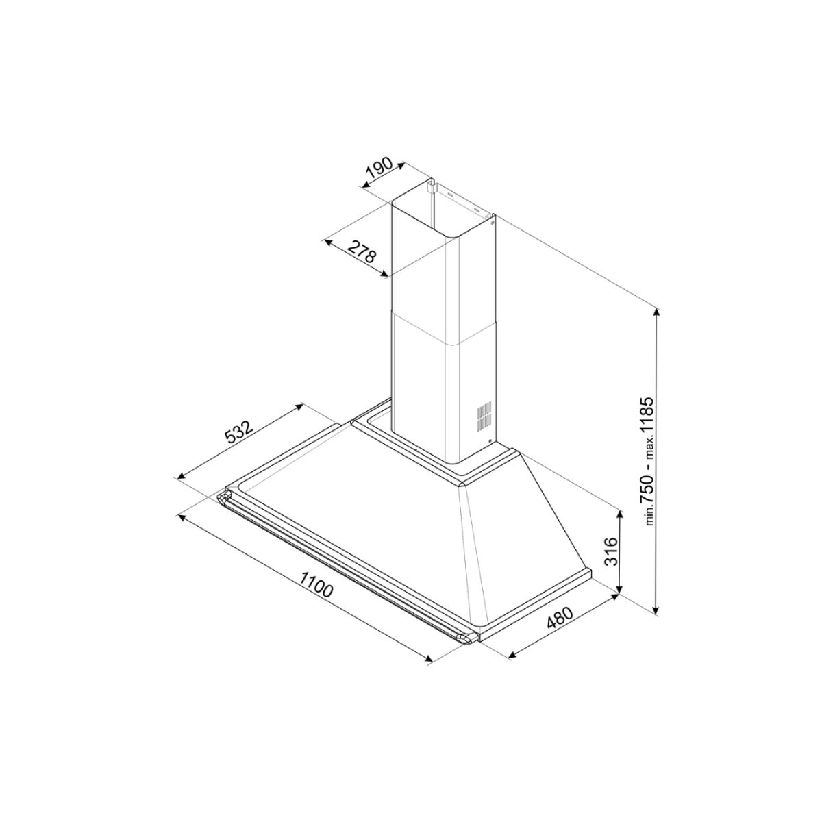 Smeg Kt110Ble Zidni Aspirator