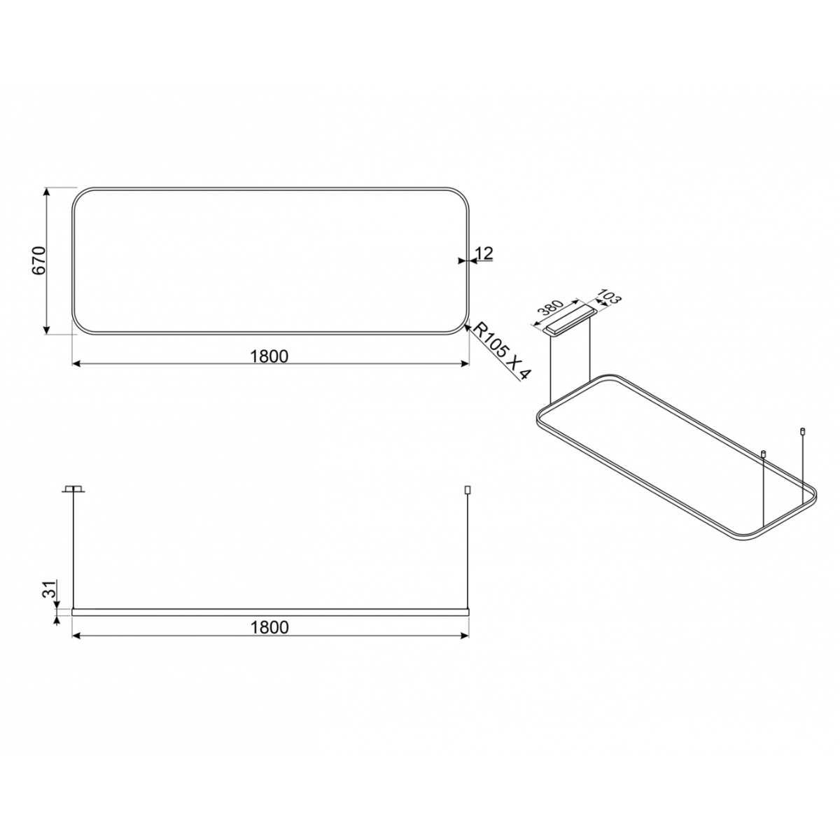 Smeg Lsls18Mb Viseća Šina Za Osvetljenje