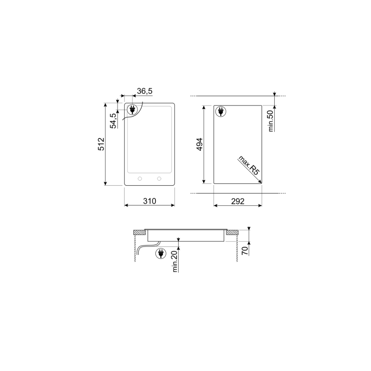 Smeg Pgf32C Indukcijska Domino Modularna Ploča Za Kuvanje