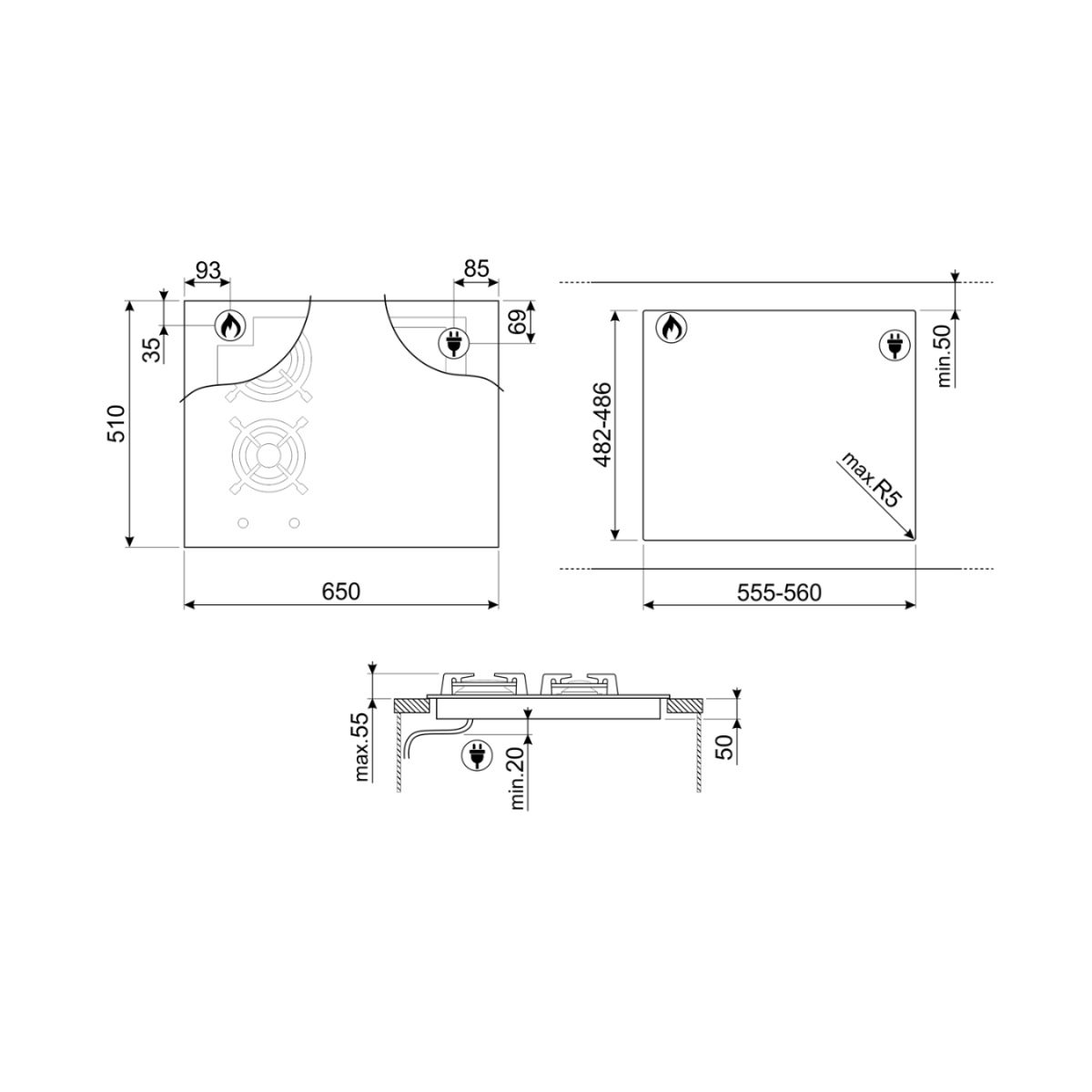 Smeg Pm6643R Kombinovana Ploča Za Kuvanje