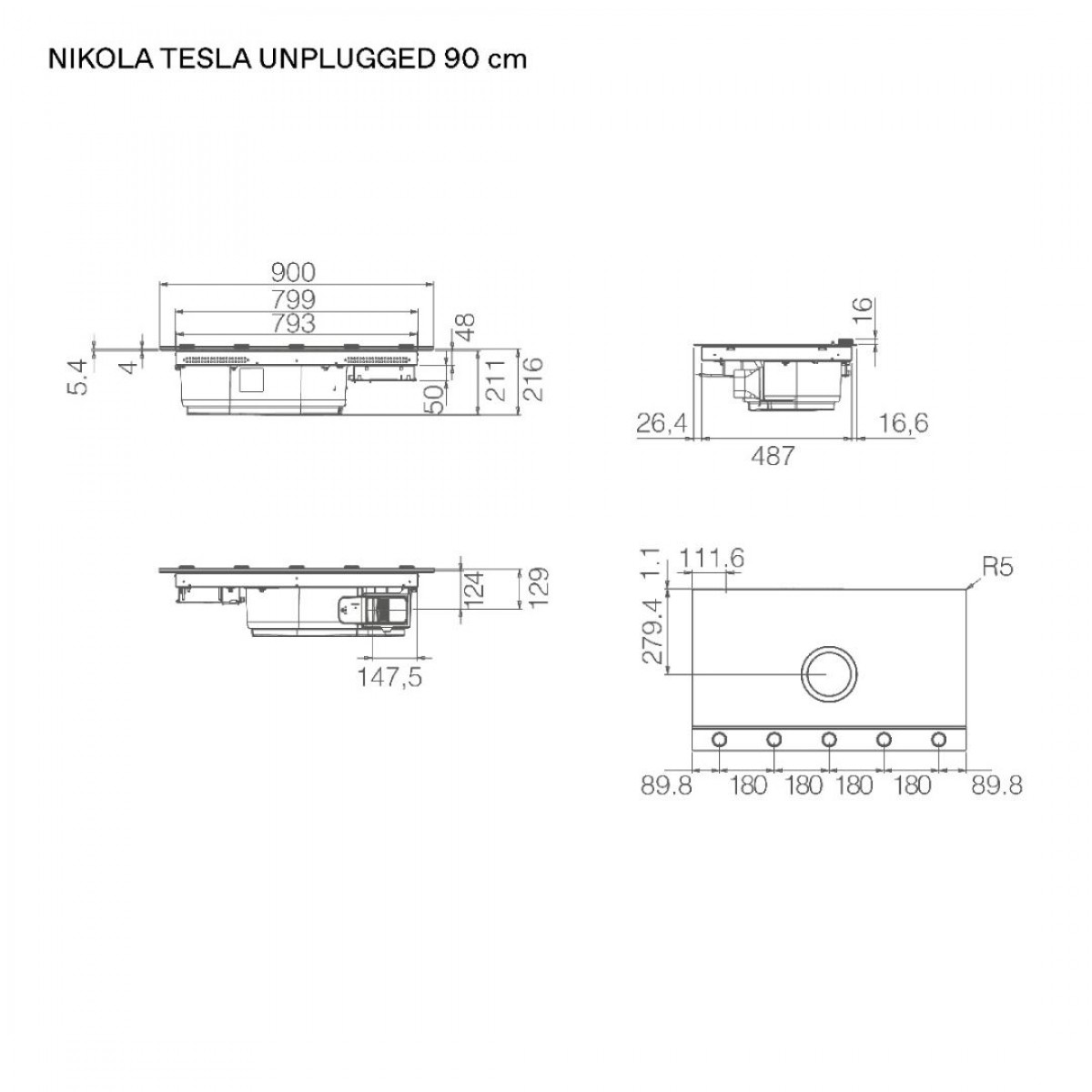 Elica Nikolatesla Unplugged Evo Bl/A/90