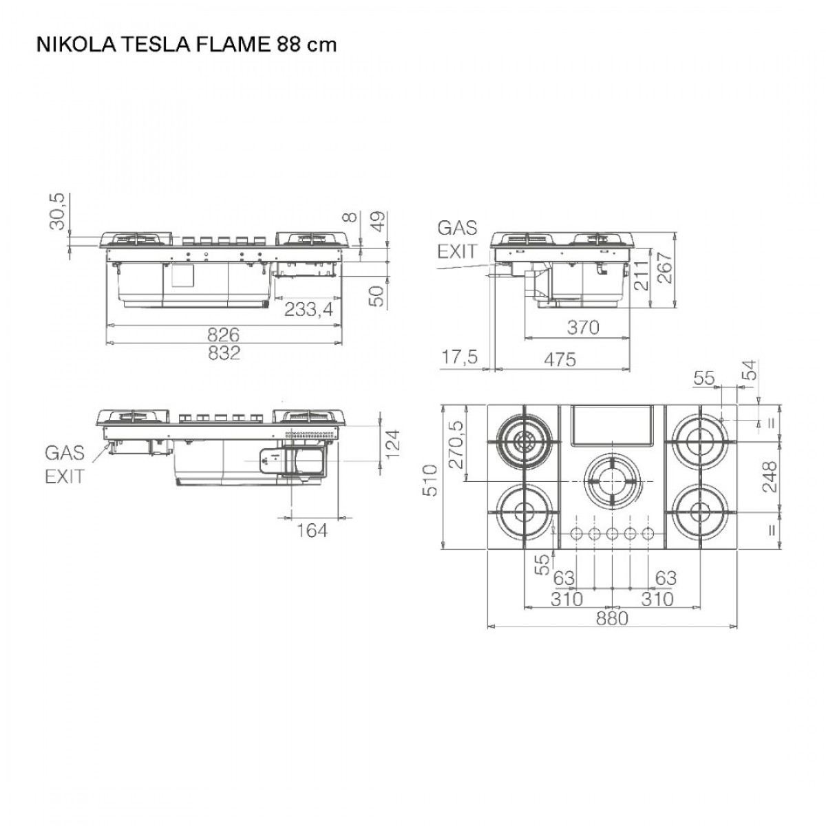 Elica Nikolatesla Flame Evo Bl/A/88