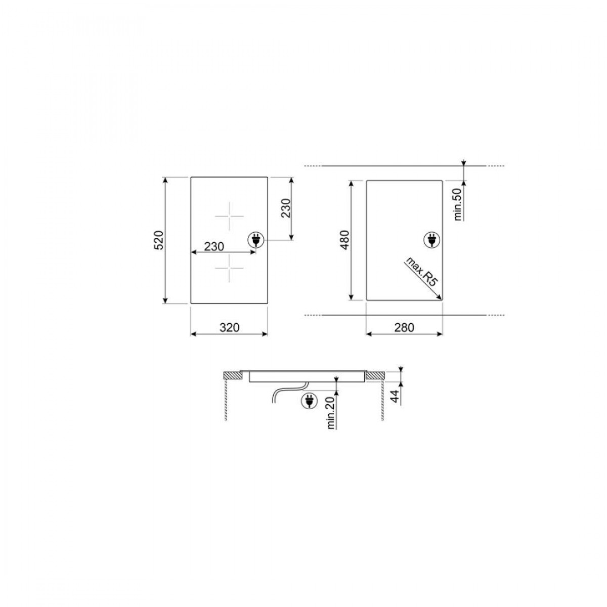 Smeg Se232Tx1 Keramička Domino Modularna Ploča Za Kuvanje