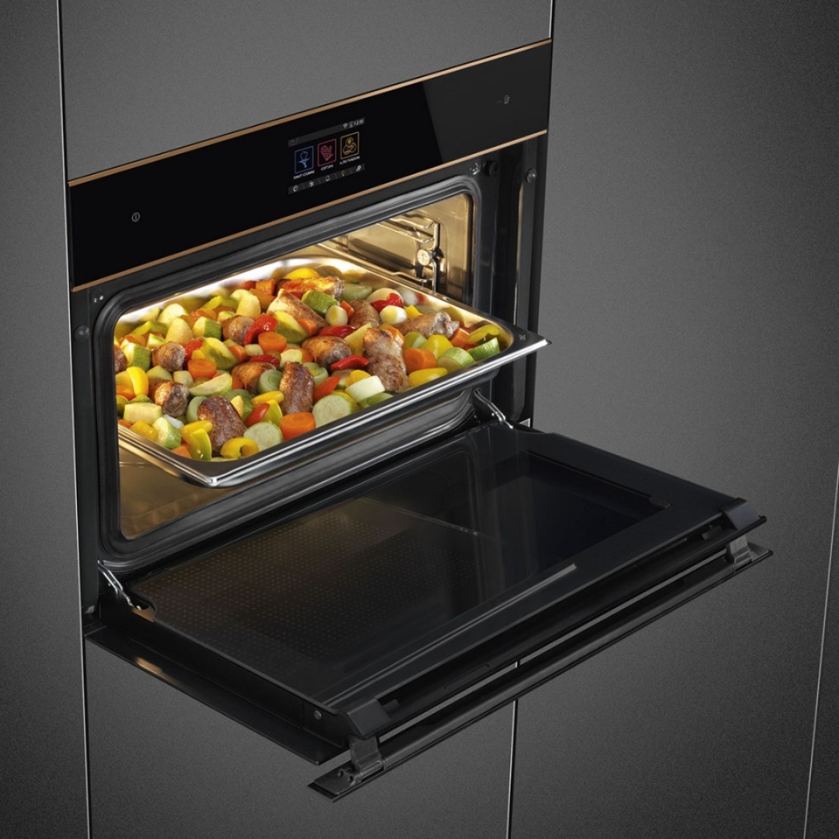 Smeg Sf4604Wvcpnr Ugradna Kompaktna Rerna Kombinovana Sa Parom