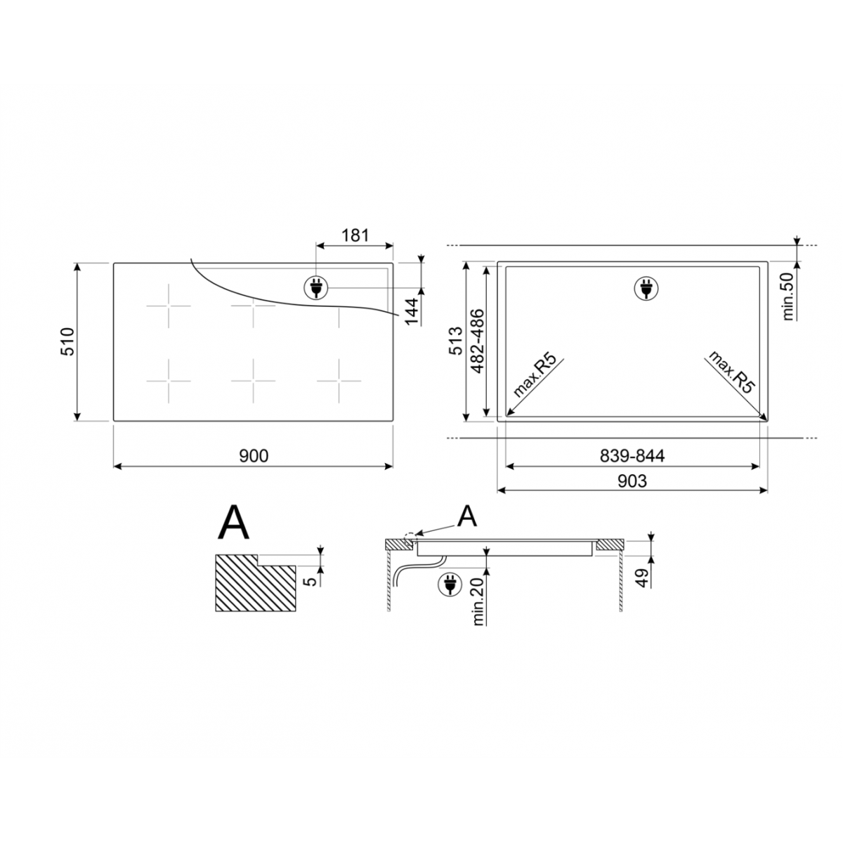 Smeg SI1M4954D indukciona ploča za kuvanje