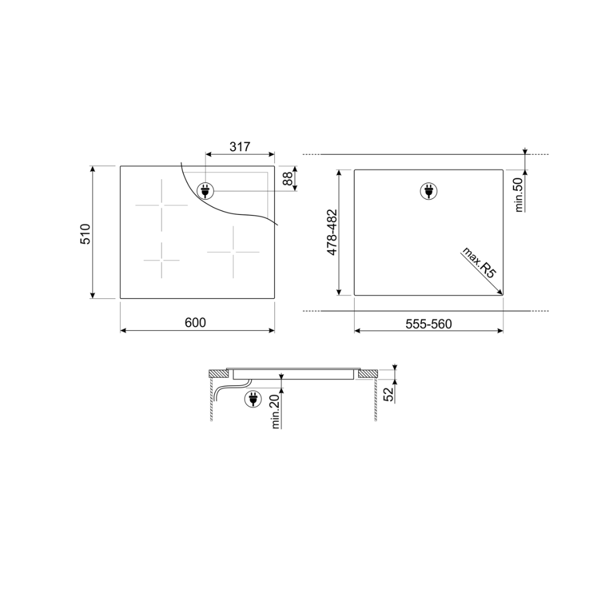 Smeg Si2631D Indukciona Ploča Za Kuvanje
