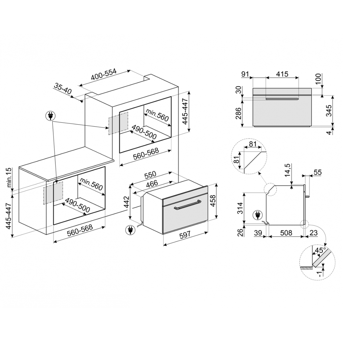 Smeg So4902M1P Ugradna Mikrotalasna Rerna