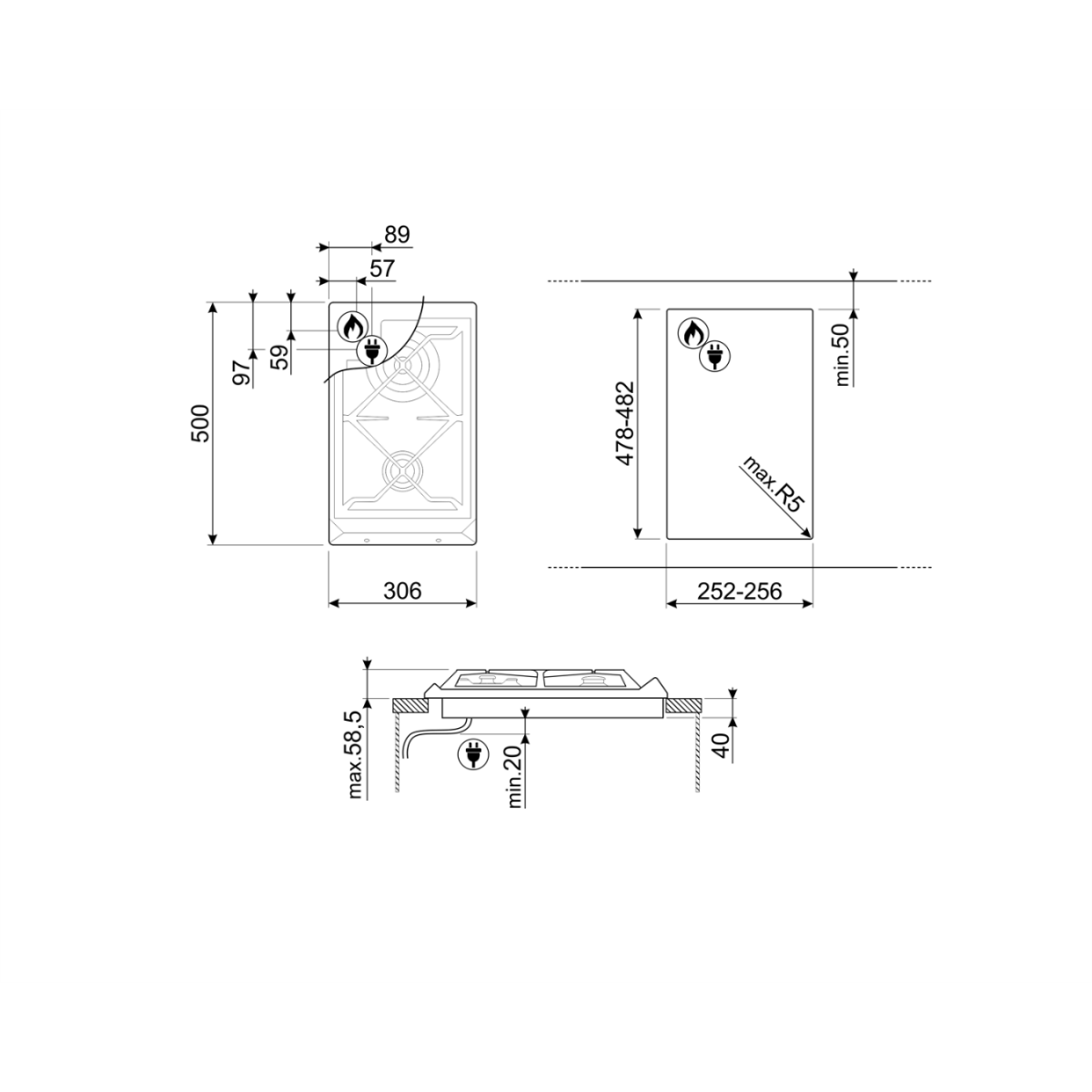 Smeg Srv532Gh3 Gasna Ploča Za Kuvanje